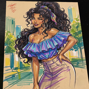 Fashion Girl Original Art Print Signed 8.5x11 | Art by Keyeske