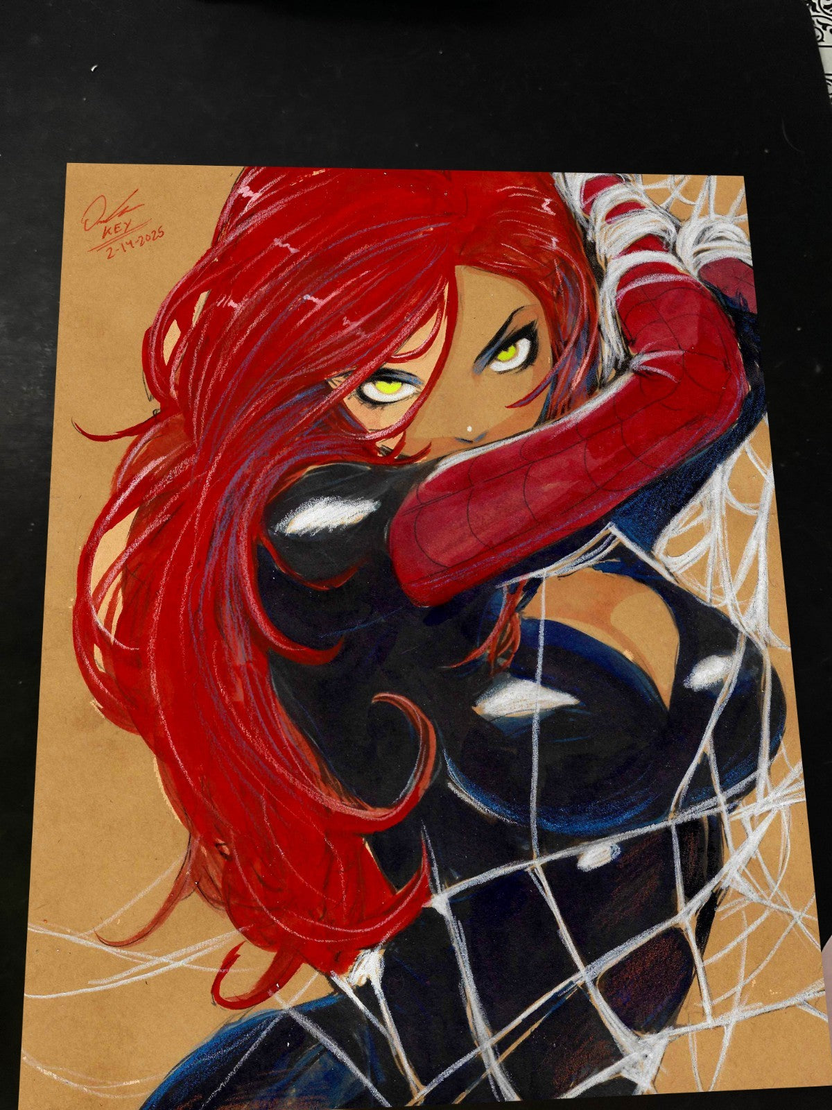 Mary Jane x Venom Art Print Signed 8.5x11 | Art by Keyeske