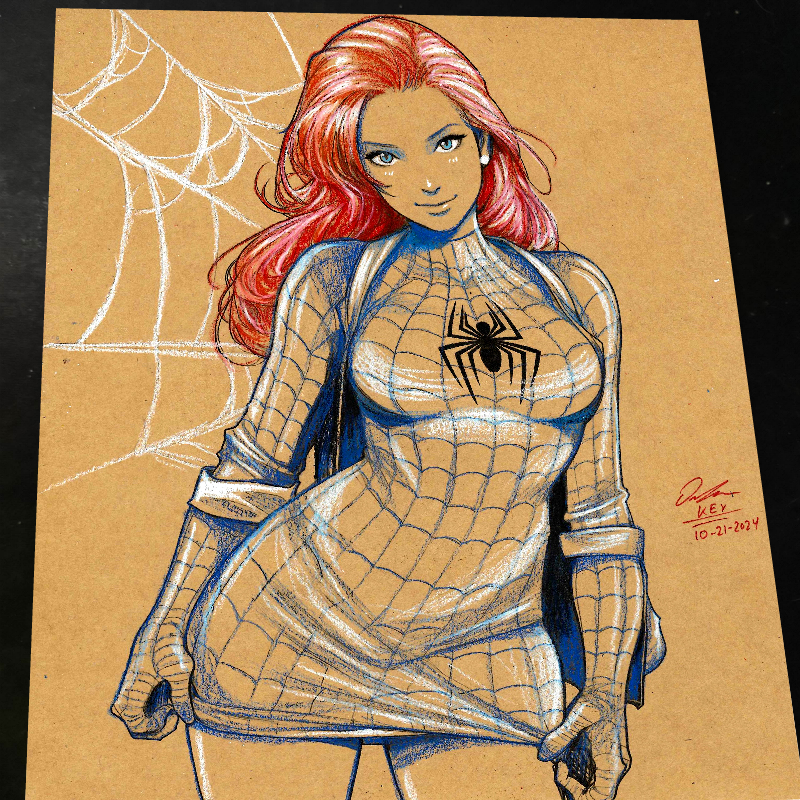Mary Jane Watson Art Print Signed 8.5x11 | Art by Keyeske