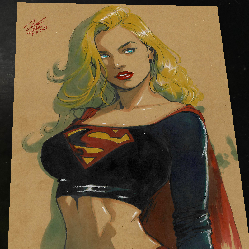Supergirl DC Art Print Signed 8.5x11 | Art by Keyeske