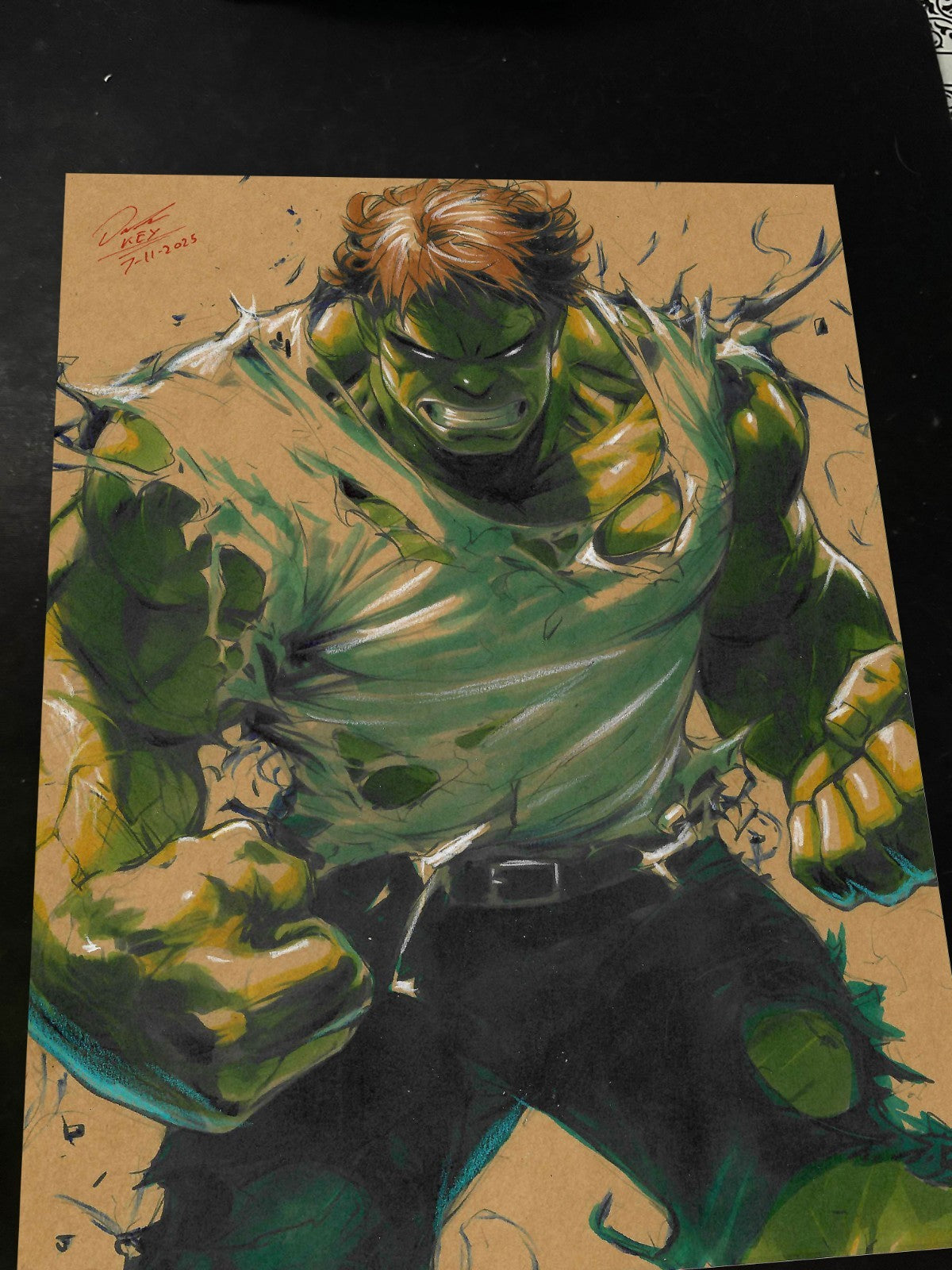 Hulk Art Print Signed 8.5x11 | Art by Keyeske