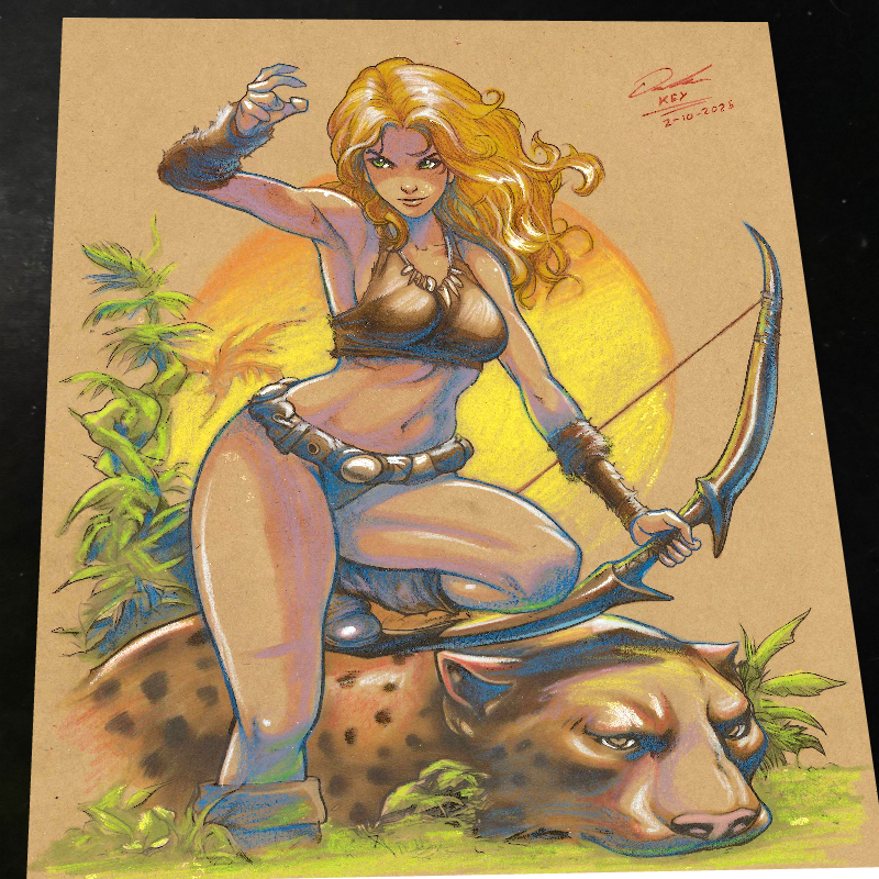 Shanna the She-Devil Art Print Signed 8.5x11 | Art by Keyeske