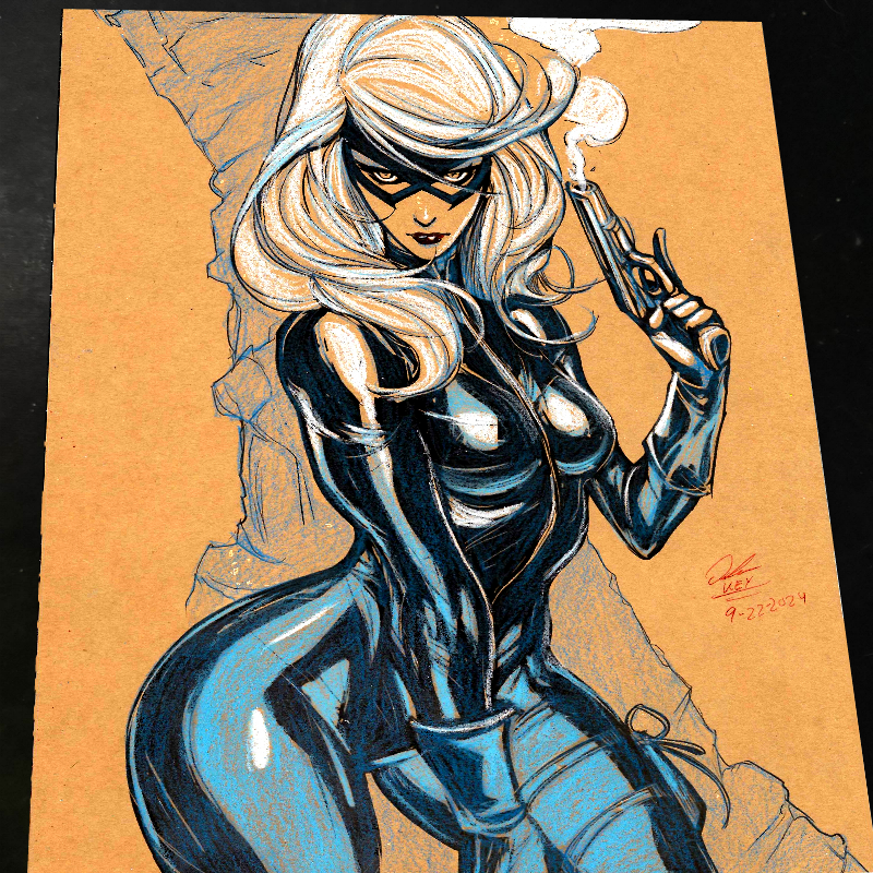 Black Cat - Marvel art print by Keyeske