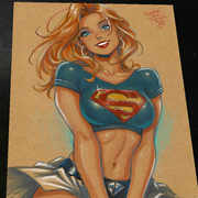 Supergirl DC Art Print Signed 8.5x11 | Art by Keyeske
