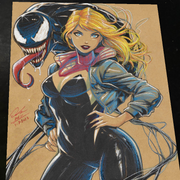 Gwen Stacy x Venom Art Print Signed 8.5x11 | Art by Keyeske
