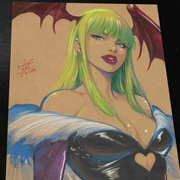 Morrigan Aensland Darkstalkers Art Print Signed 8.5x11 | Art by Keyeske