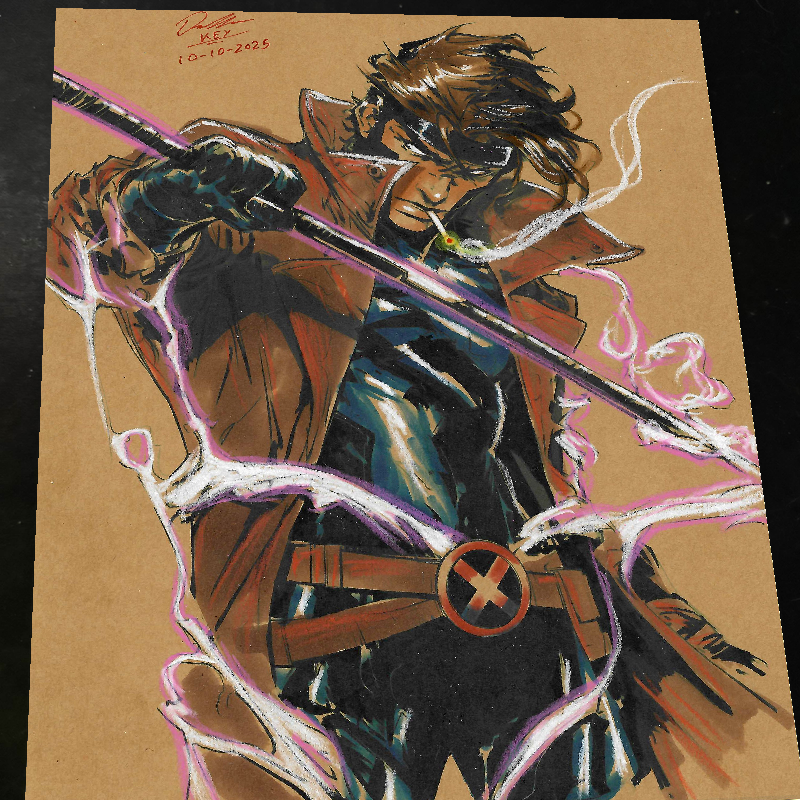 Gambit X-Men Art Print Signed 8.5x11 | Art by Keyeske