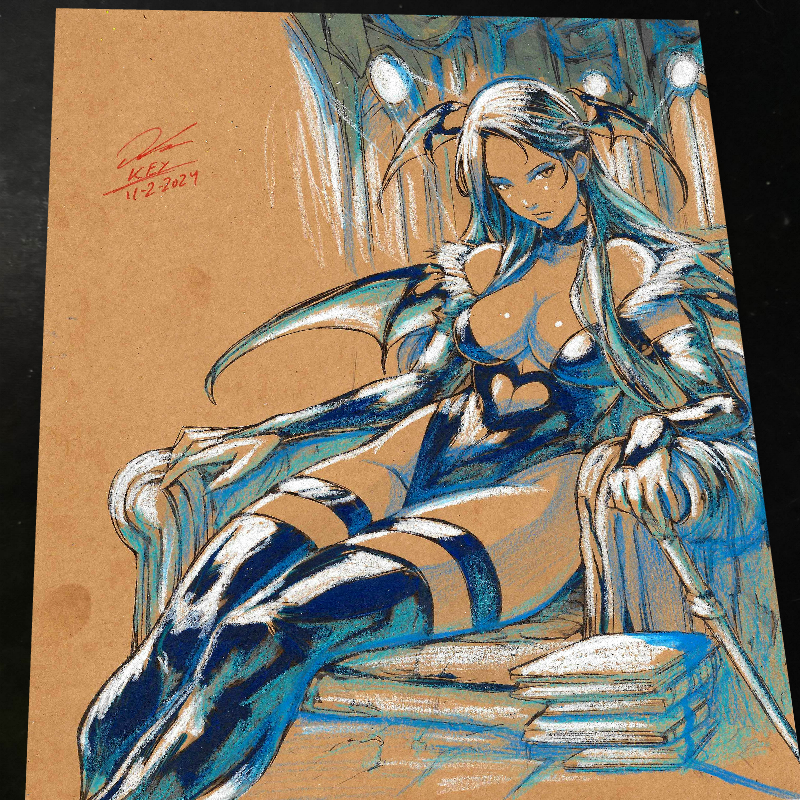 Morrigan Art Print Signed 8.5x11 | Art by Keyeske