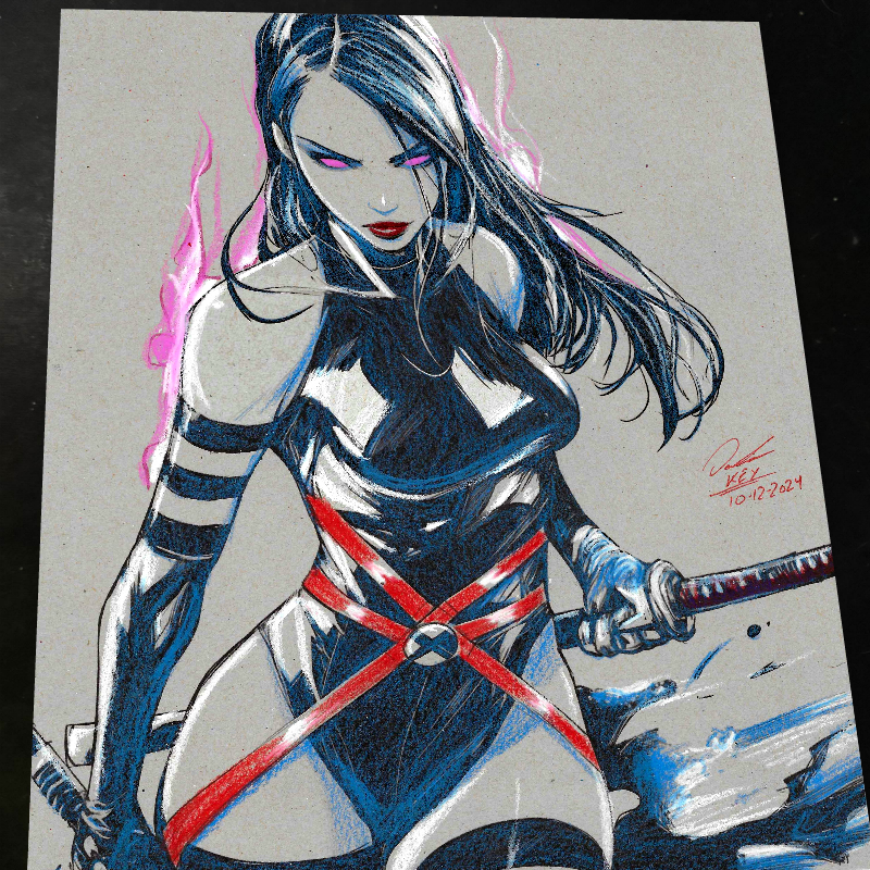 Psylocke - Marvel art print by Keyeske