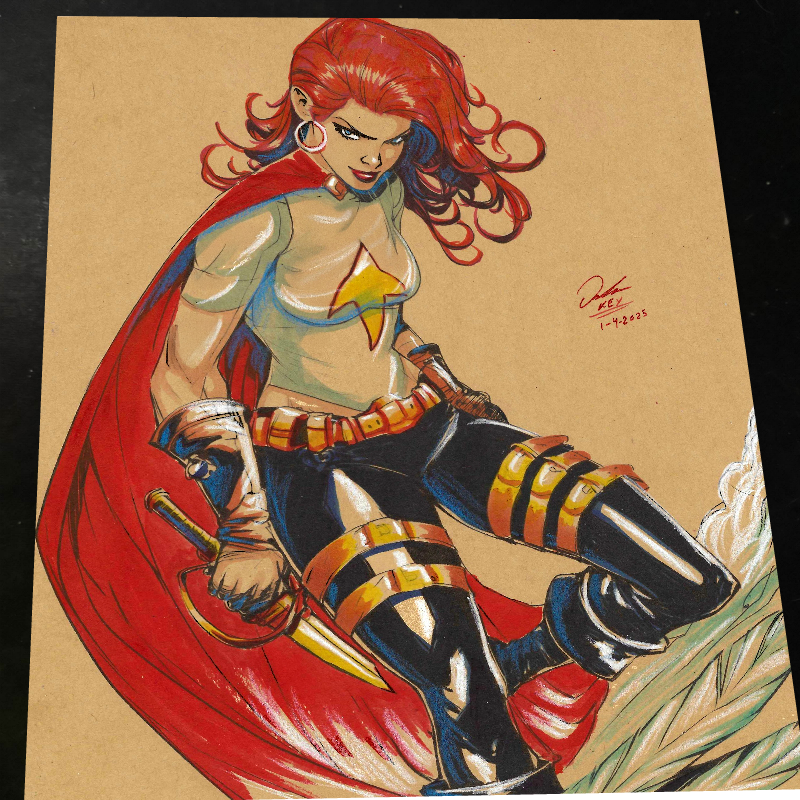 Space Girl Original - Marvel art print by Keyeske