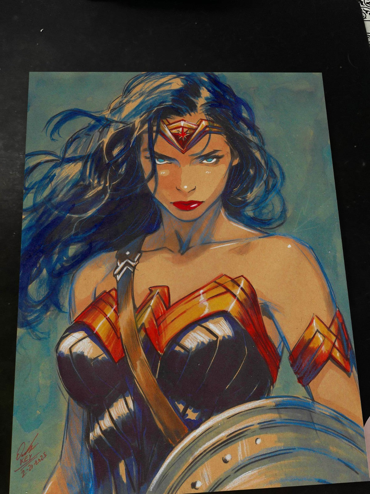 Wonder Woman Art Print Signed 8.5x11 | Art by Keyeske