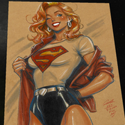 Supergirl DC Art Print Signed 8.5x11 | Art by Keyeske