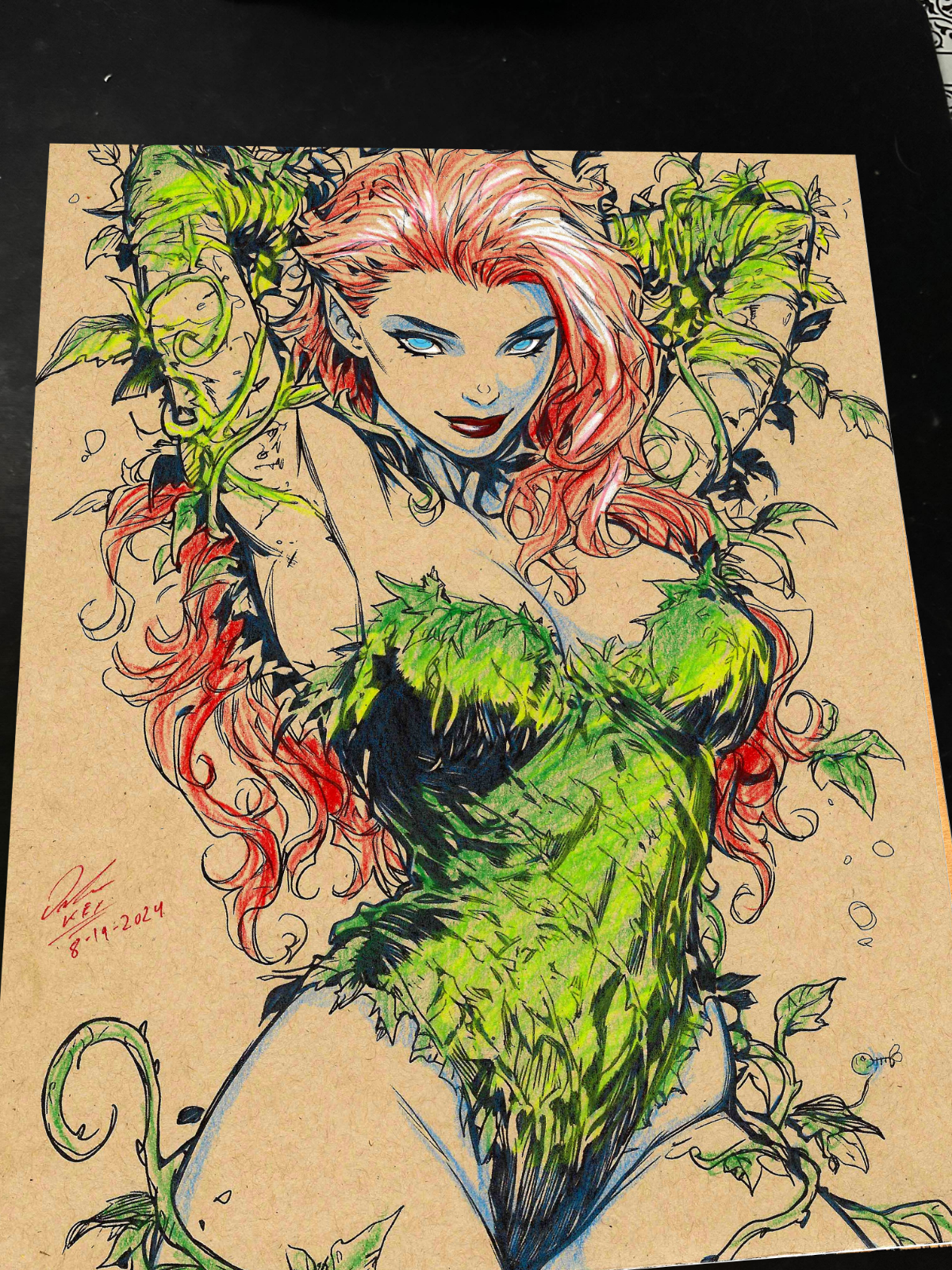 Poison Ivy Art Print Signed 8.5x11 | Art by Keyeske