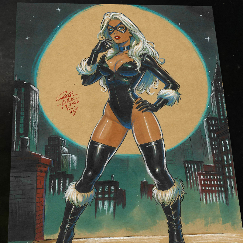 Black Cat - Marvel art print by Keyeske