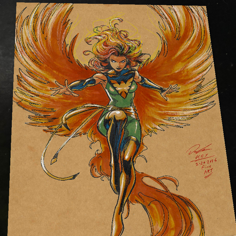 Jean Grey Art Print Signed 8.5x11 | Art by Keyeske