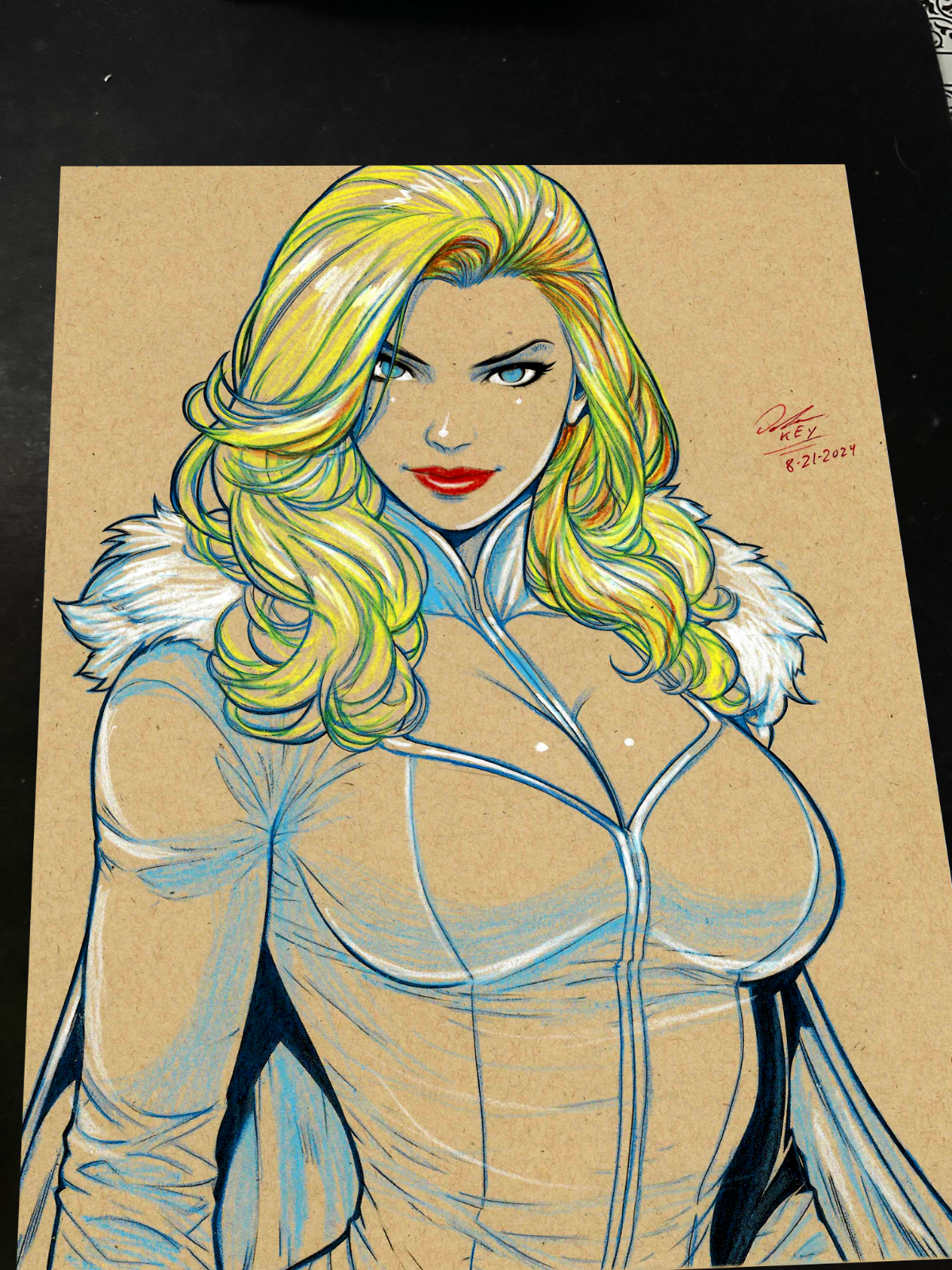 Emma Frost X-Men Art Print Signed 8.5x11 | Art by Keyeske