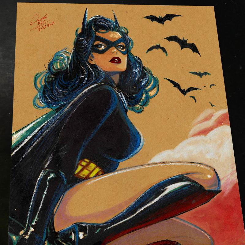 Batgirl Art Print Signed 8.5x11 | Art by Keyeske
