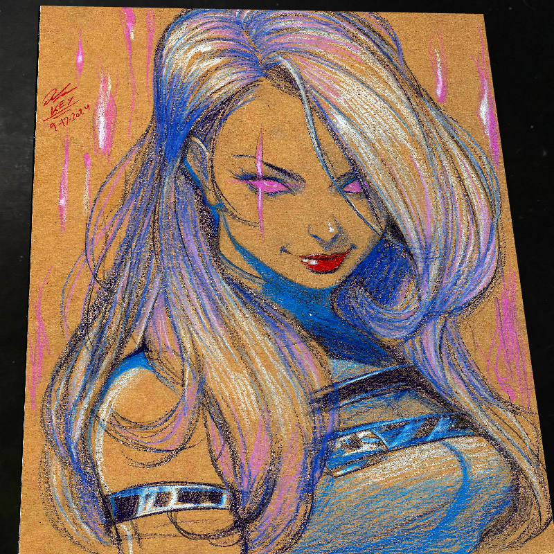 Psylocke Art Print Signed 8.5x11 | Art by Keyeske