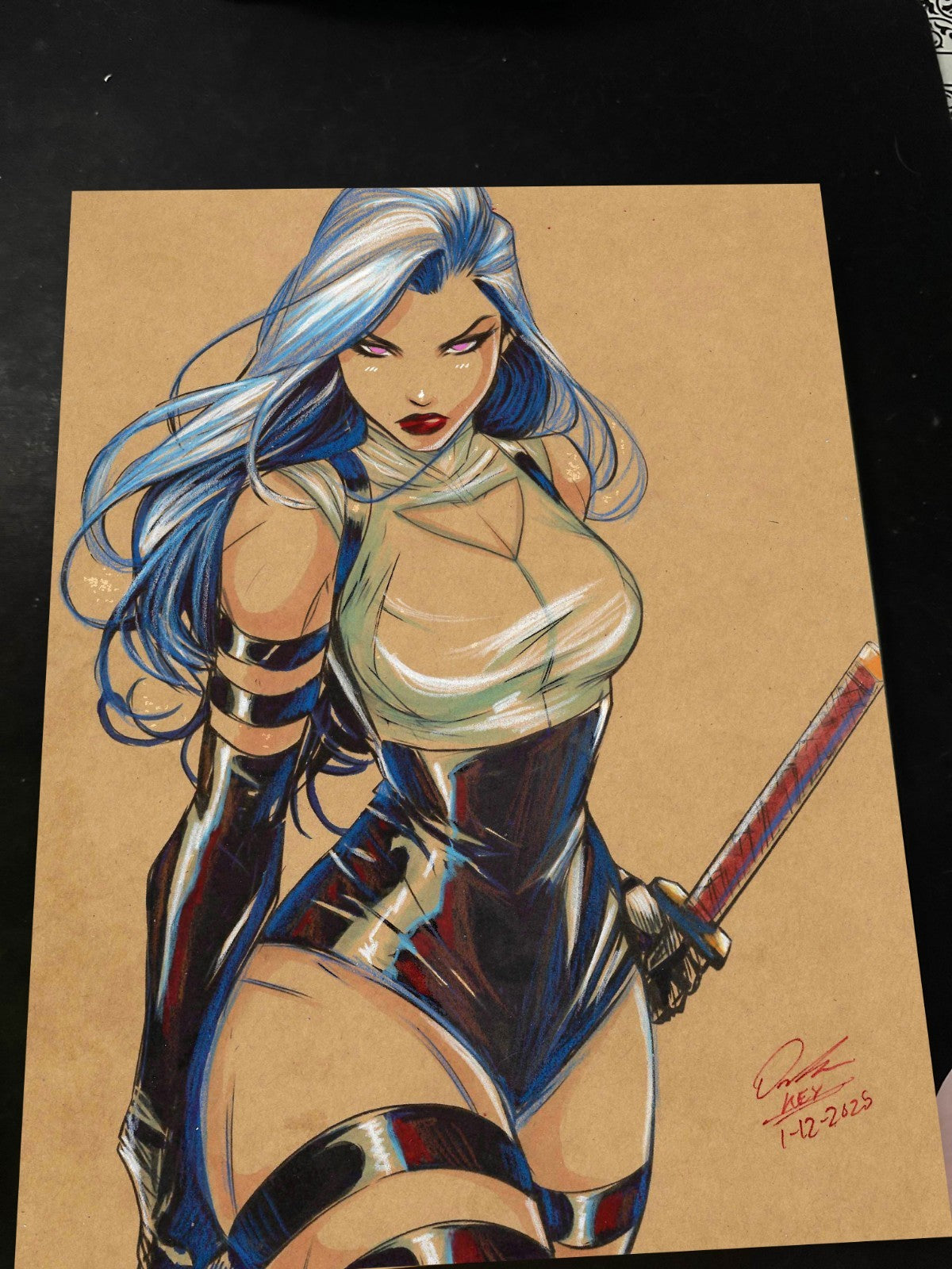 Psylocke Art Print Signed 8.5x11 | Art by Keyeske