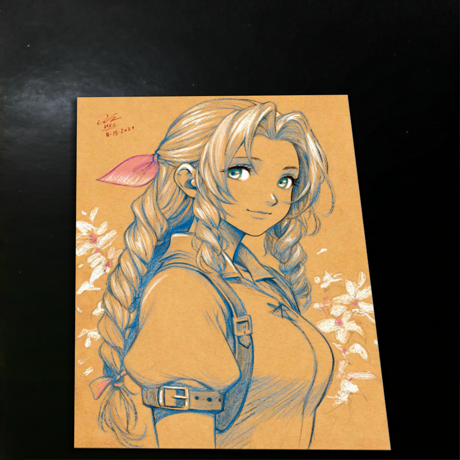 Aerith Gainsborough Art Print 8.5x11 Art by Keyeske