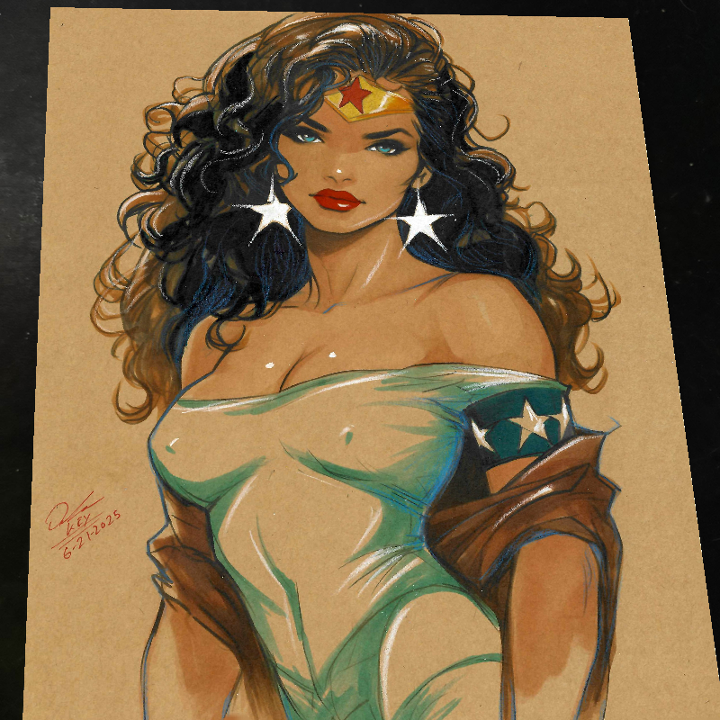 Wonder Woman Art Print Signed 8.5x11 | Art by Keyeske