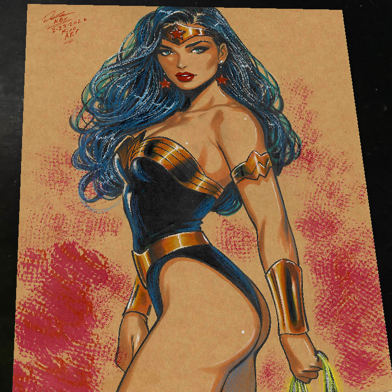 Wonder Woman Art Print Signed 8.5x11 | Art by Keyeske