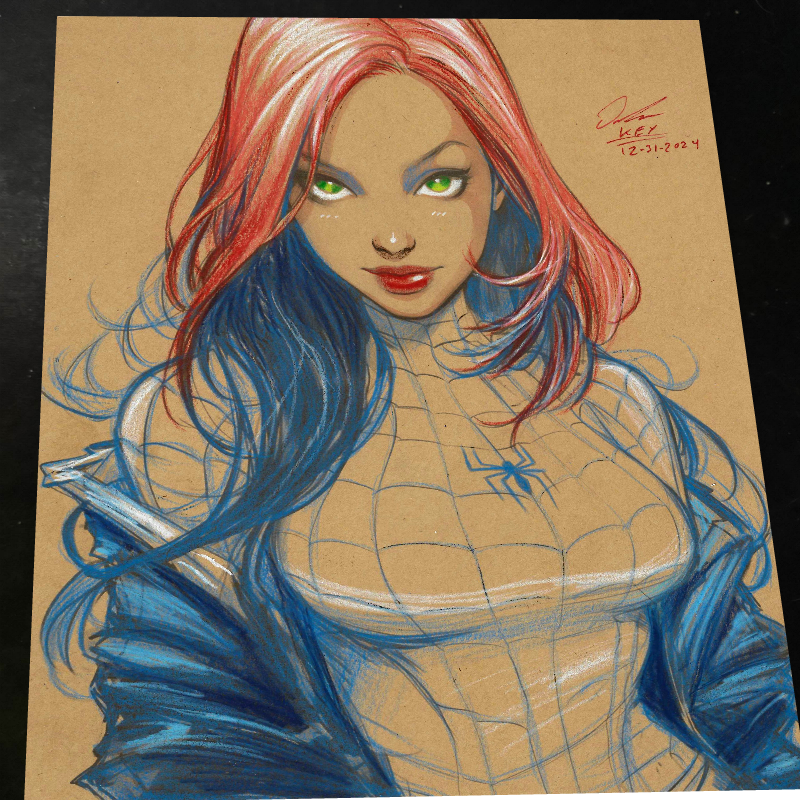 Mary Jane Watson Art Print Signed 8.5x11 | Art by Keyeske