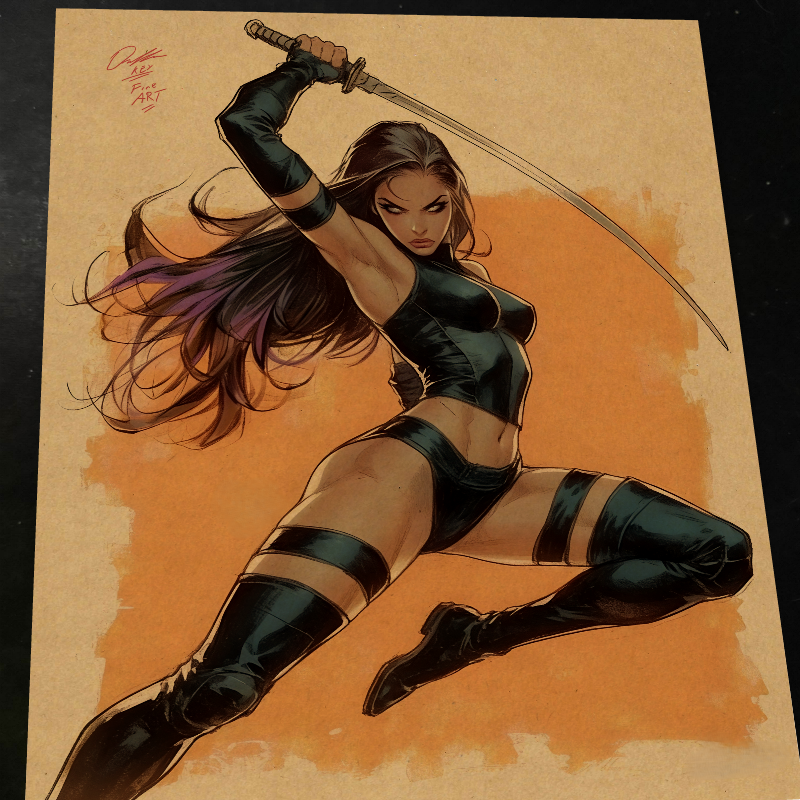 Psylocke - Marvel art print by Keyeske