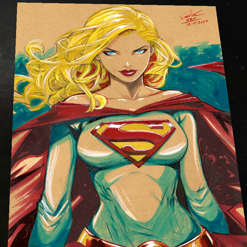 Supergirl DC Art Print Signed 8.5x11 | Art by Keyeske