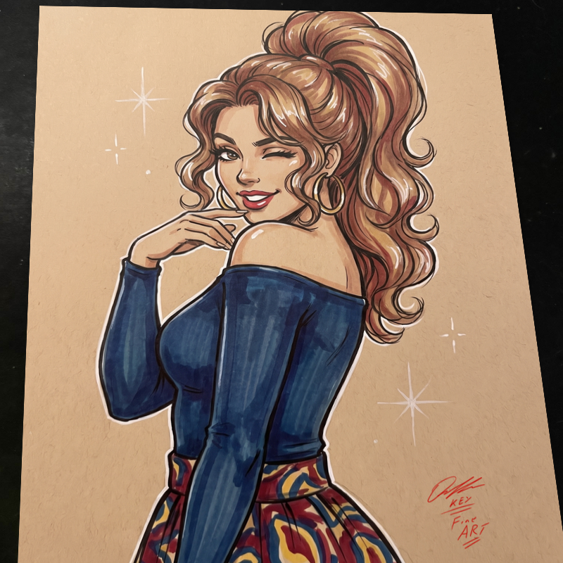 Fashion Girl Original Art Print Signed 8.5x11 | Art by Keyeske