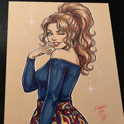 Fashion Girl Original Art Print Signed 8.5x11 | Art by Keyeske