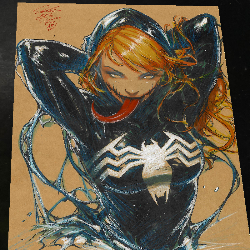 Gwen Stacy x Venom Art Print Signed 8.5x11 | Art by Keyeske
