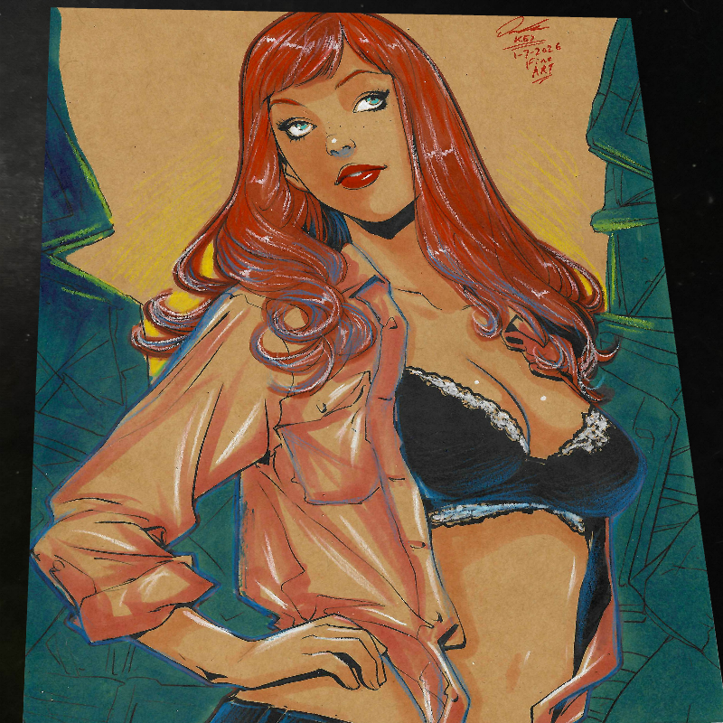 Mary Jane Watson Art Print Signed 8.5x11 | Art by Keyeske