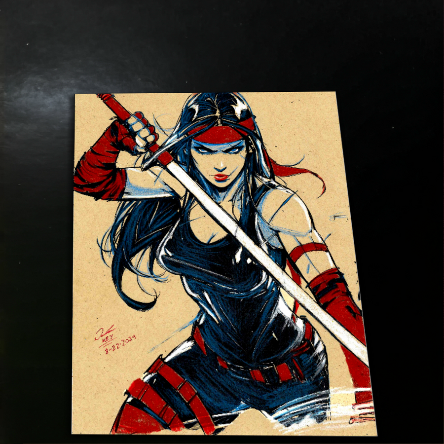 Elektra - Marvel art print by Keyeske