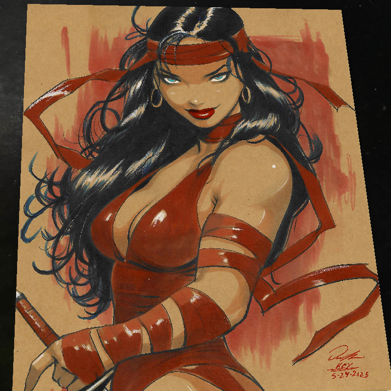 Elektra Art Print Signed 8.5x11 | Art by Keyeske