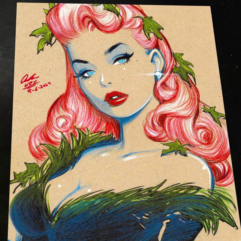 Poison Ivy Art Print Signed 8.5x11 | Art by Keyeske