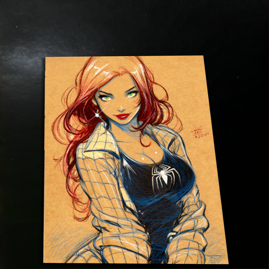 Mary Jane Watson Art Print Signed 8.5x11 | Art by Keyeske