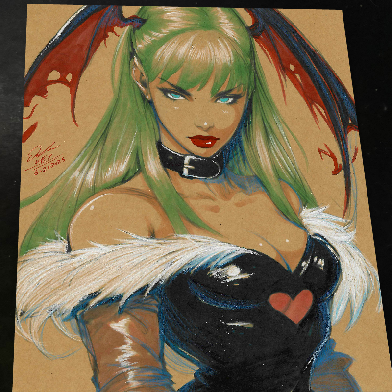 Morrigan Art Print Signed 8.5x11 | Art by Keyeske