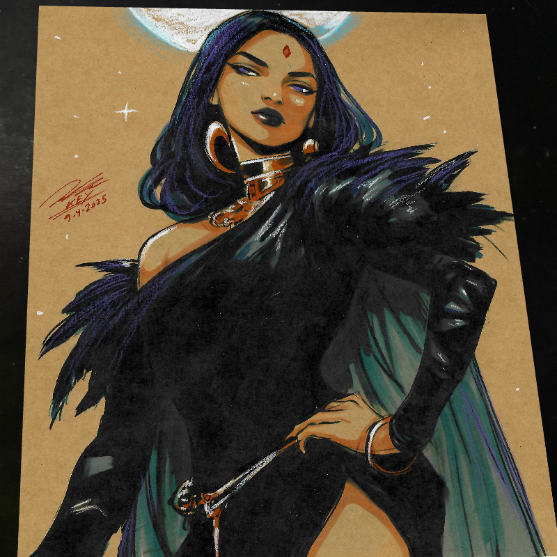 Raven Art Print Signed 8.5x11 | Art by Keyeske