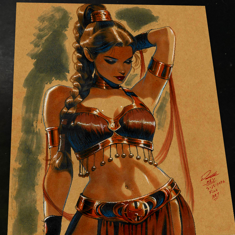 Princess Leia Art Print Signed 8.5x11 | Art by Keyeske