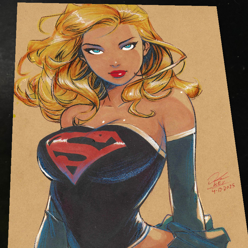 Supergirl DC Art Print Signed 8.5x11 | Art by Keyeske