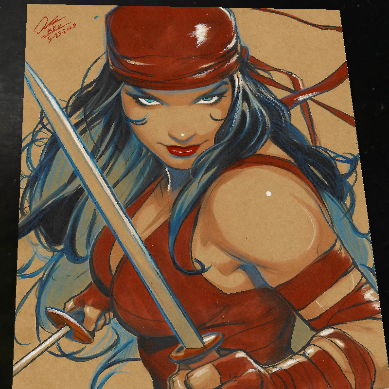 Elektra Art Print Signed 8.5x11 | Art by Keyeske