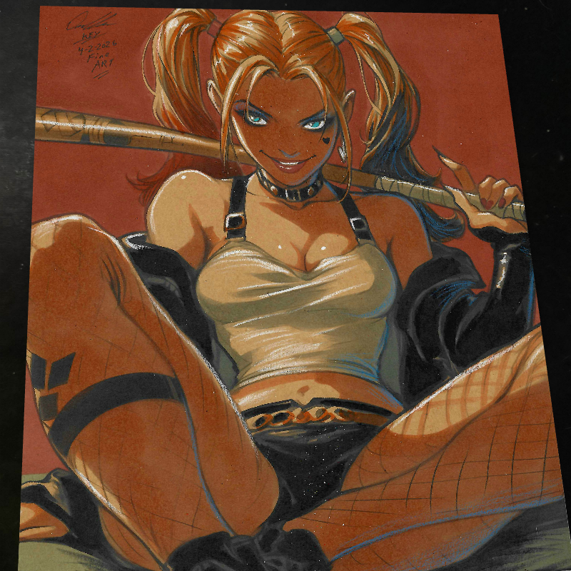 Harley Quinn Print Signed 8.5x11 | Art by Keyeske